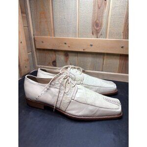 Mauri For City Slickers 8.5 Genuine Alligator Leather Dress Shoes Mens Ivory